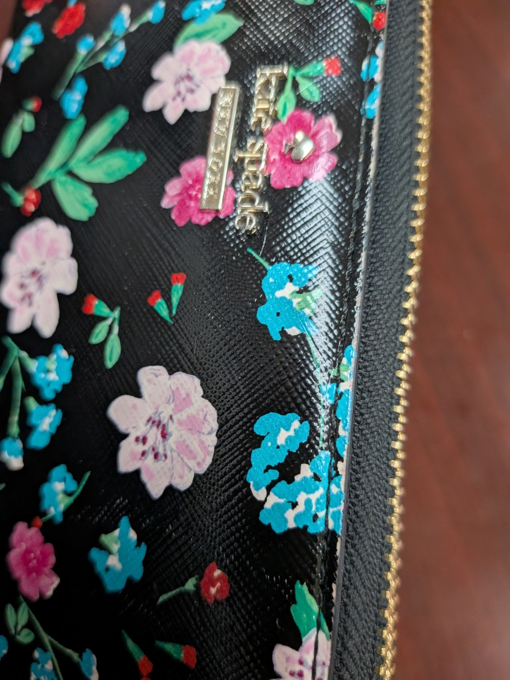 Kate Spade Floral Zip-Around Wallet - Black Multi Cemeron St Jardin - Project